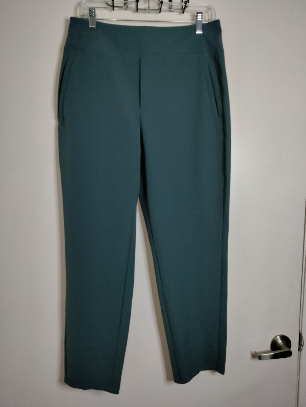 Athleta (Sz 10) Coastal Teal Stretch Endless High Rise Straight-Leg Ankle Pants